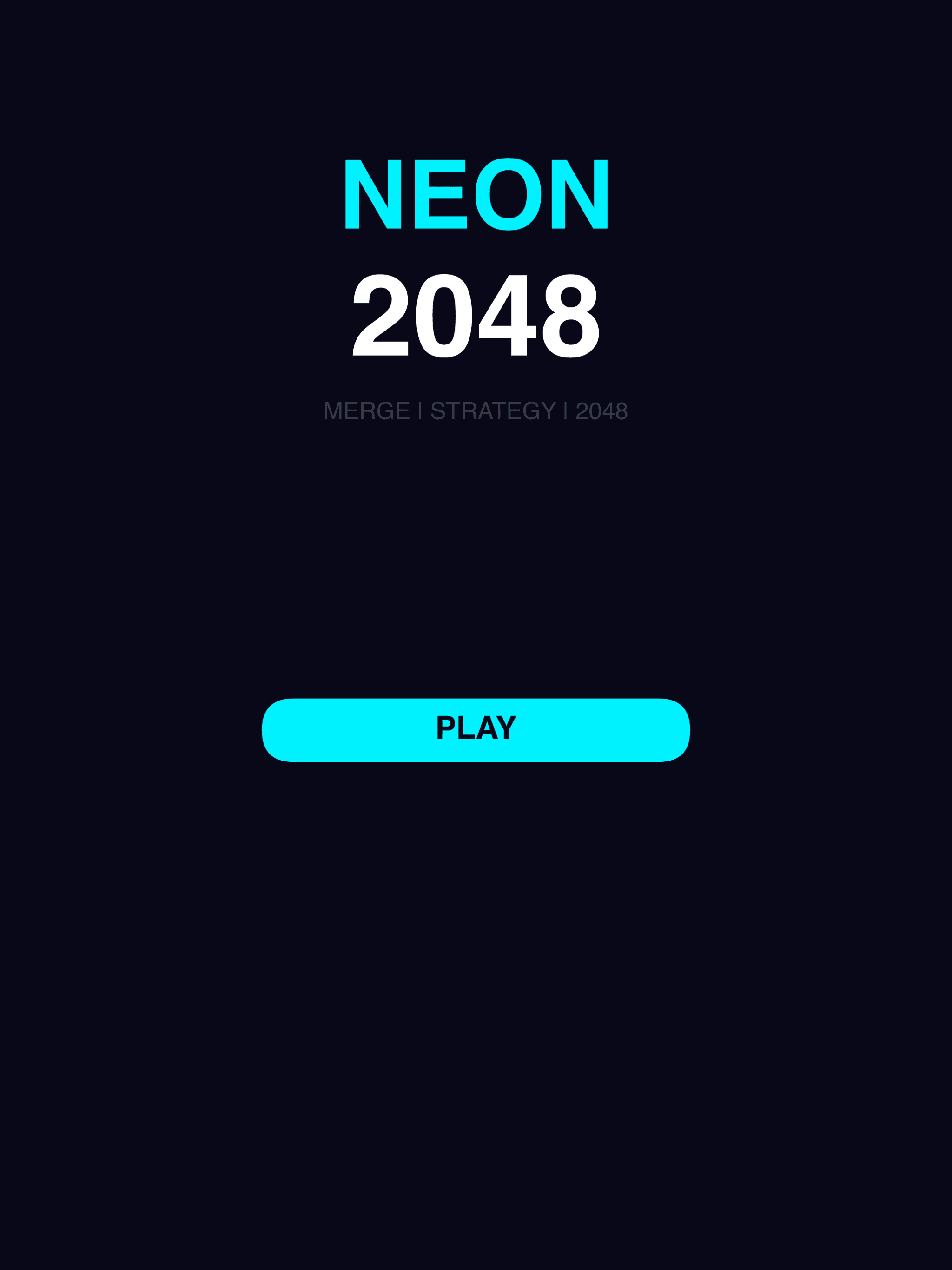 Neon 2048 iPad screenshot 1