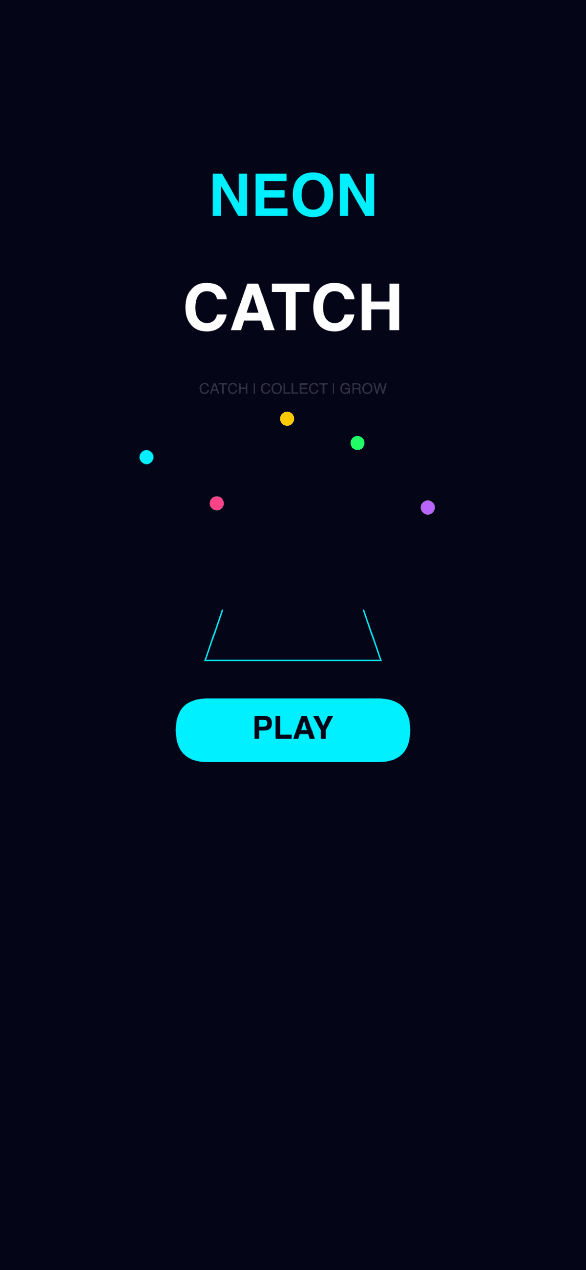 Neon Catch main menu