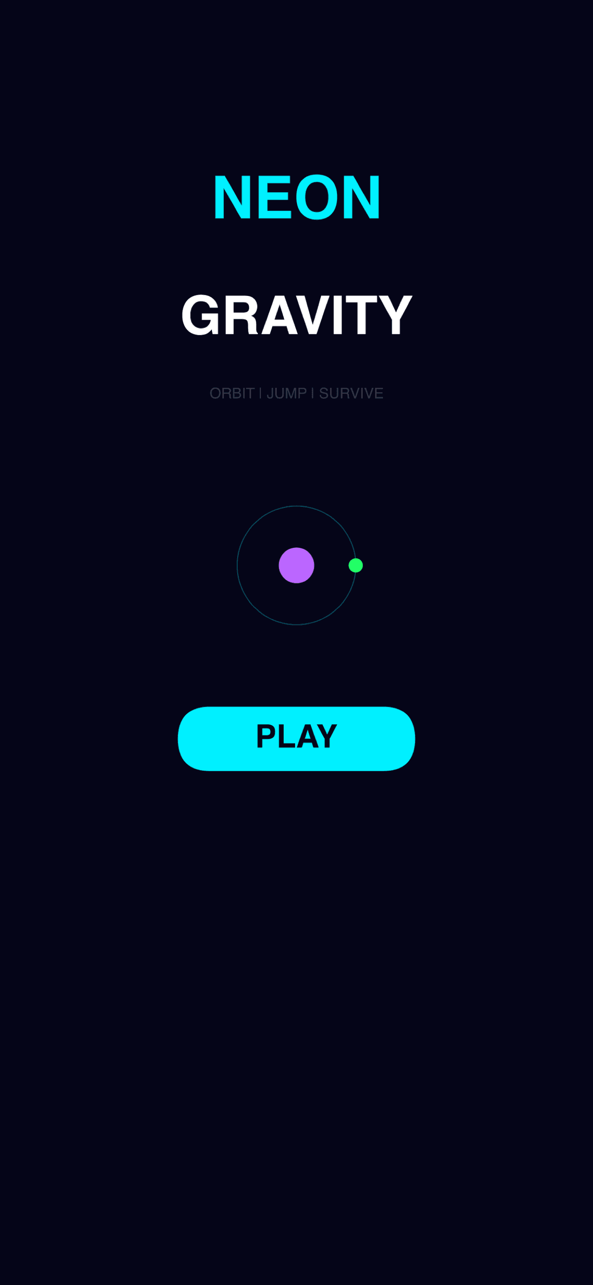 Neon Gravity main menu