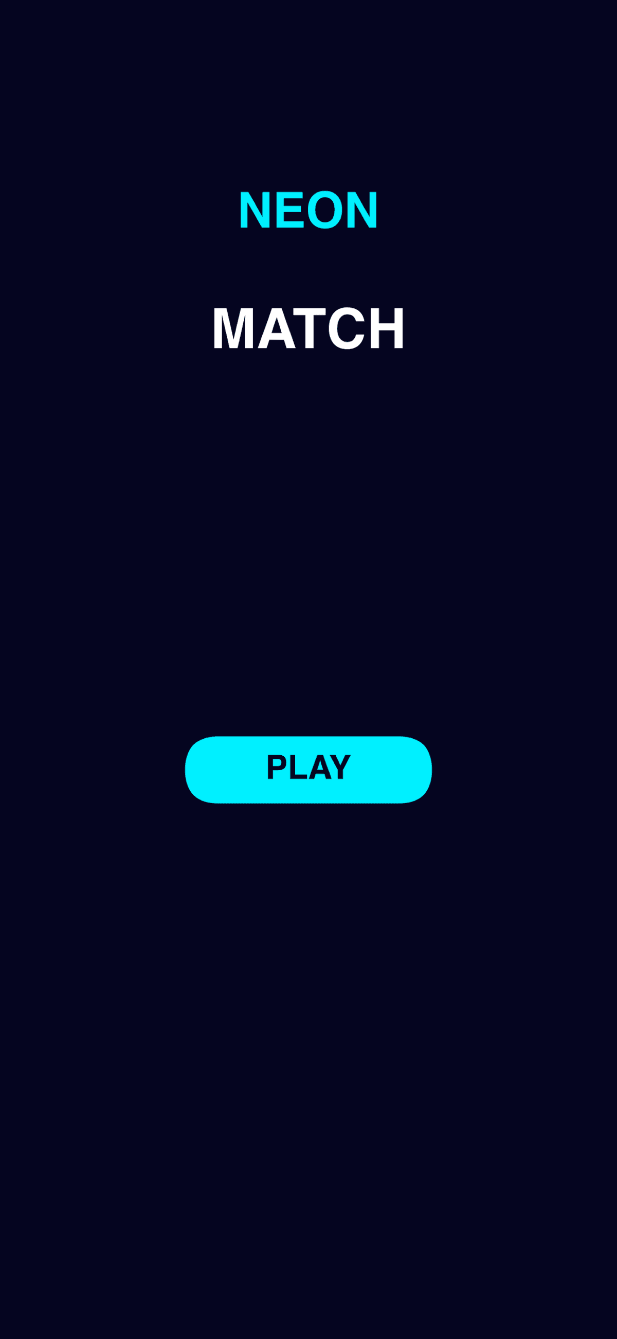 Neon Match main menu