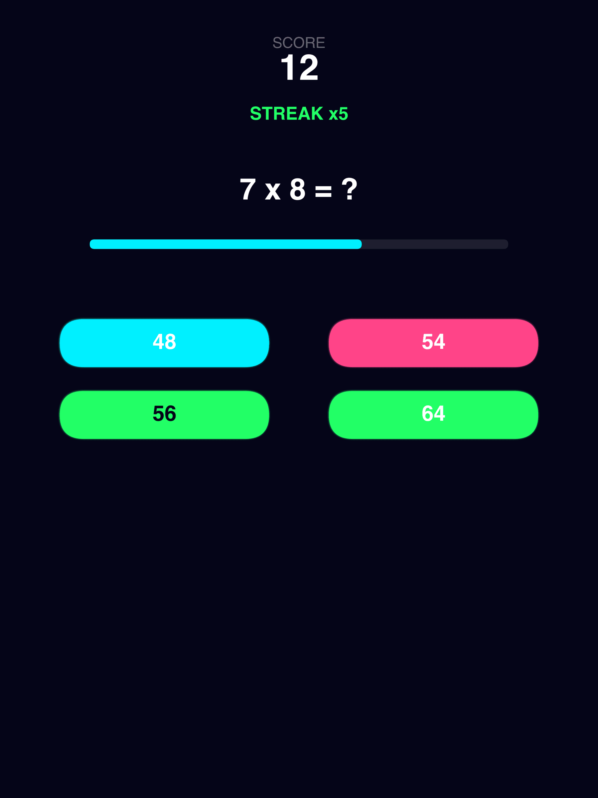 Neon Quiz iPad screenshot 2