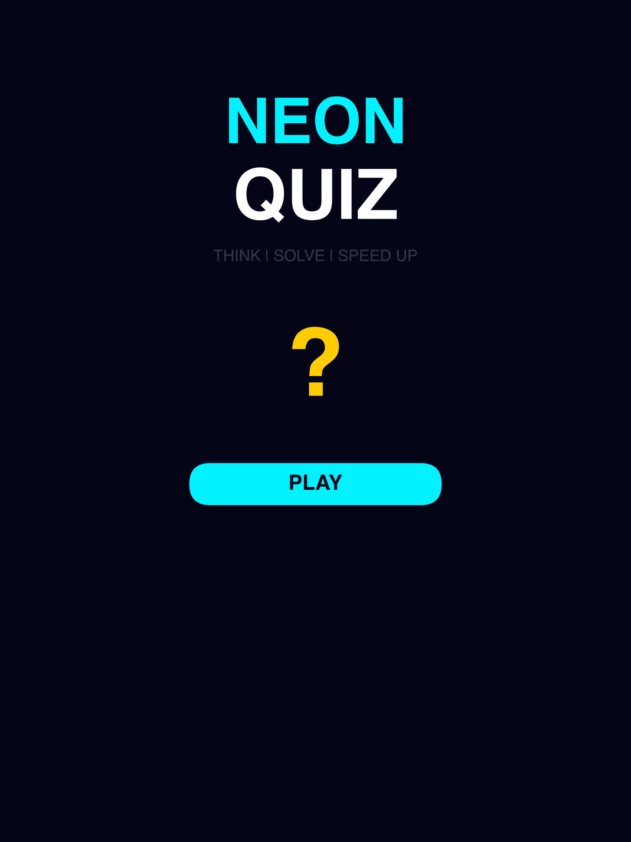 Neon Quiz iPad screenshot 1