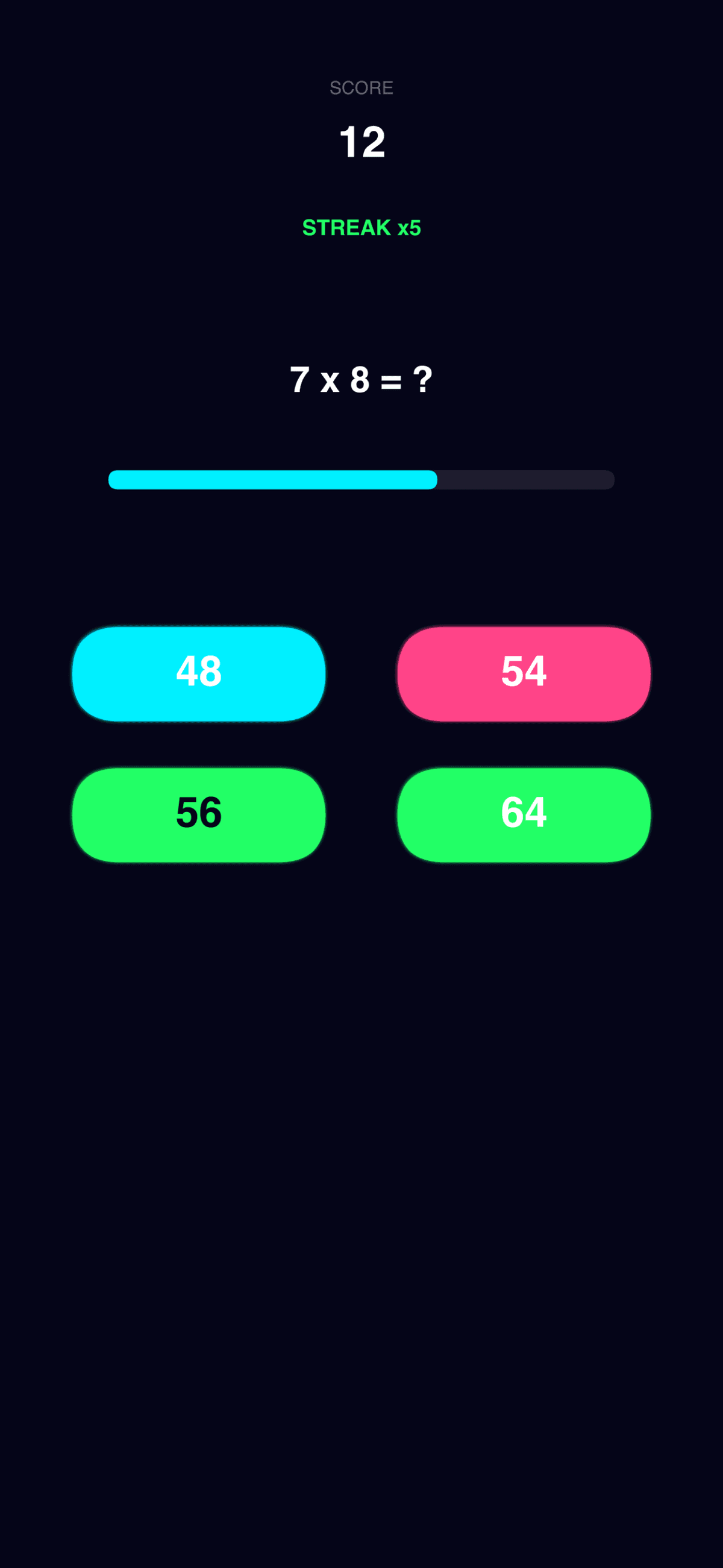 Neon Quiz iPhone screenshot 2