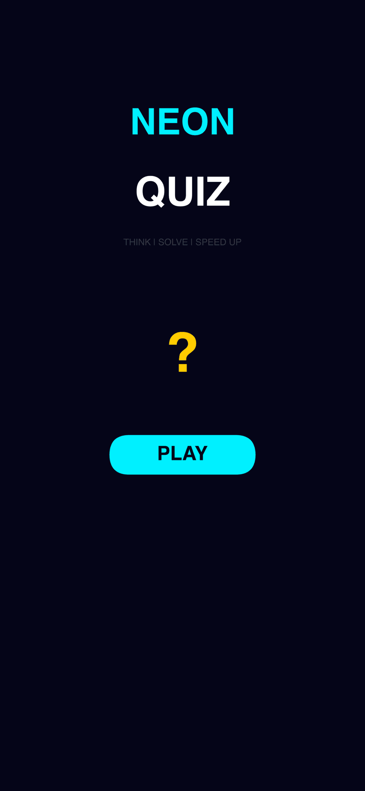 Neon Quiz main menu