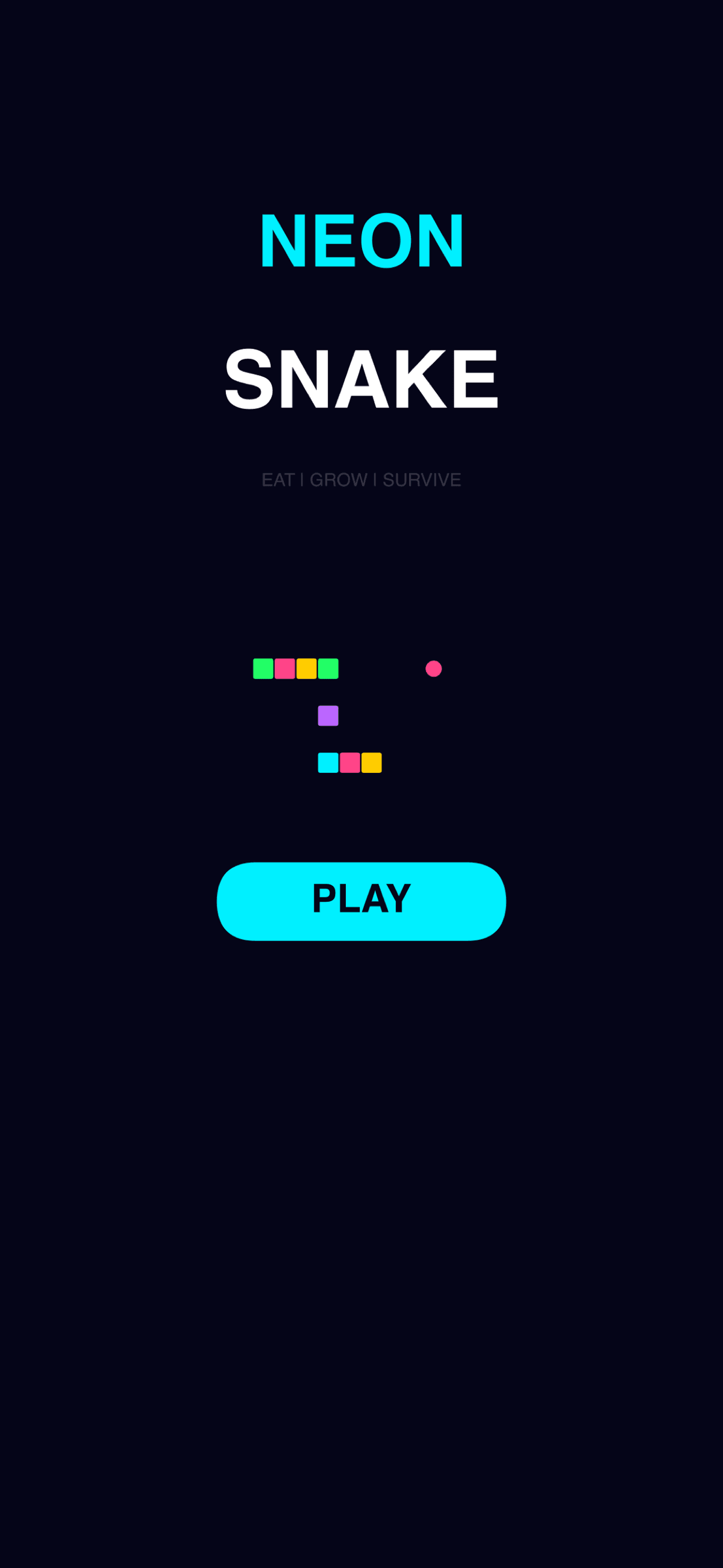 Neon Snake main menu