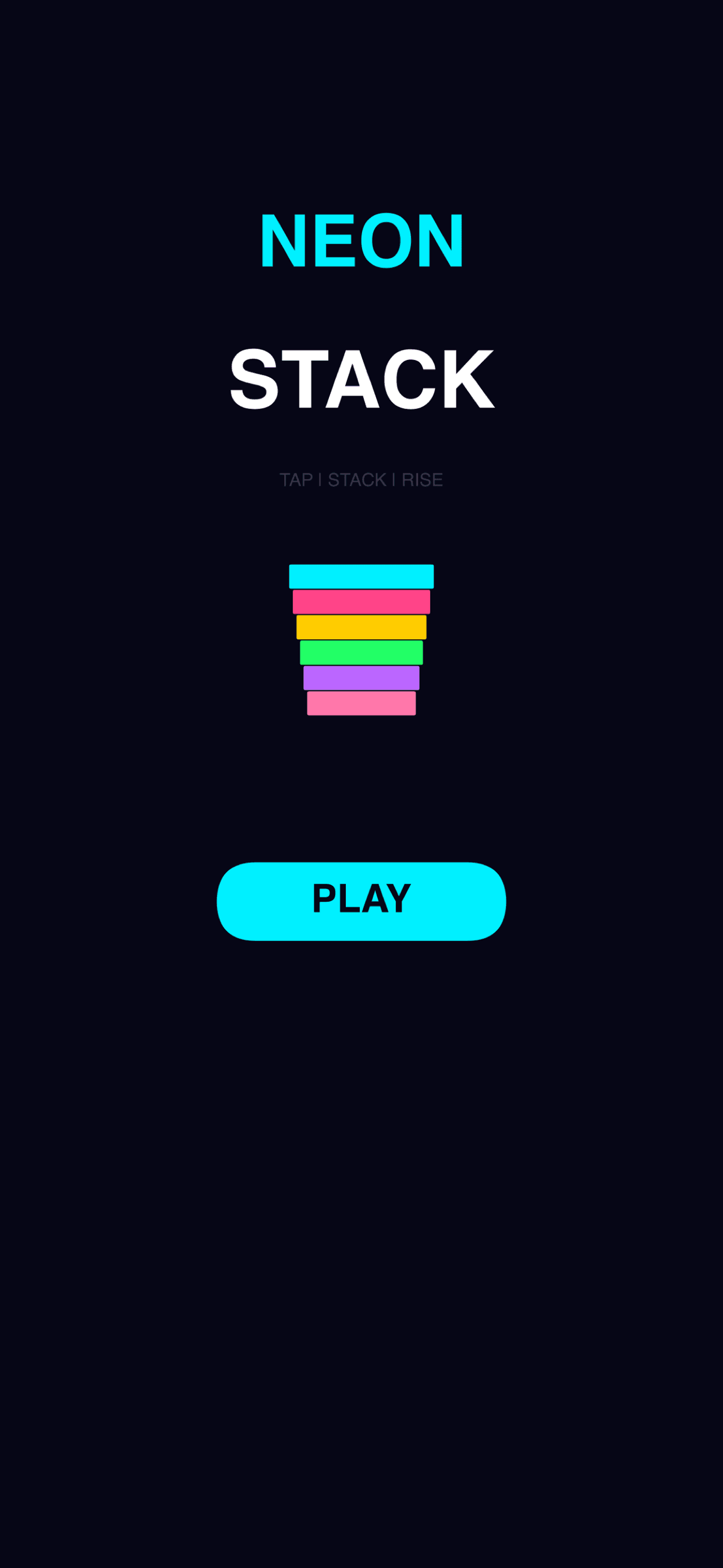 Neon Stack main menu