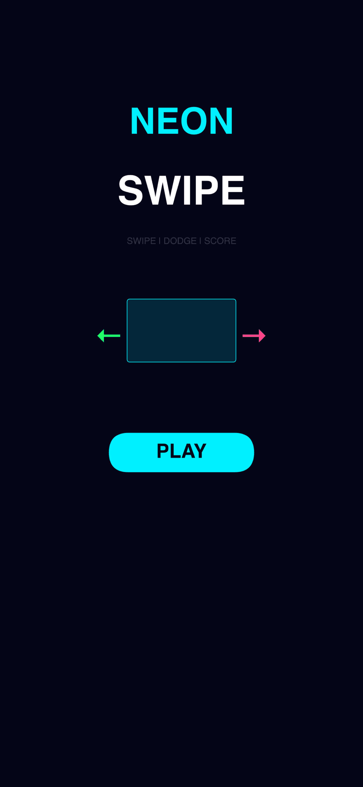 Neon Swipe main menu