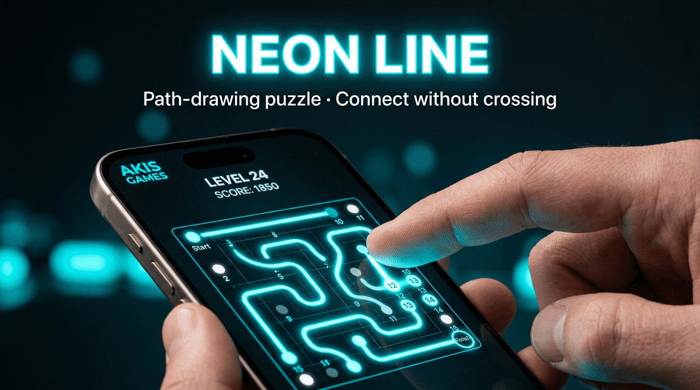 Neon Line — Path-drawing puzzle
