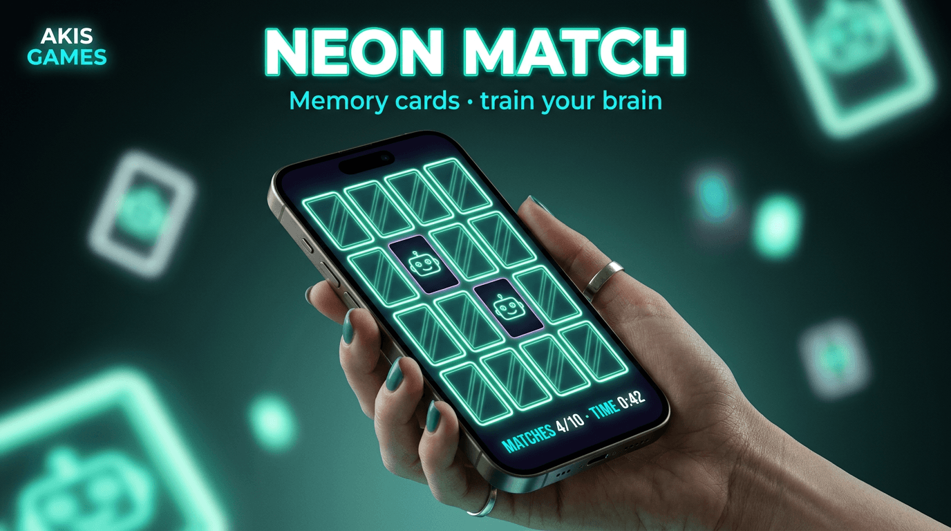 Neon Match — Memory card matching