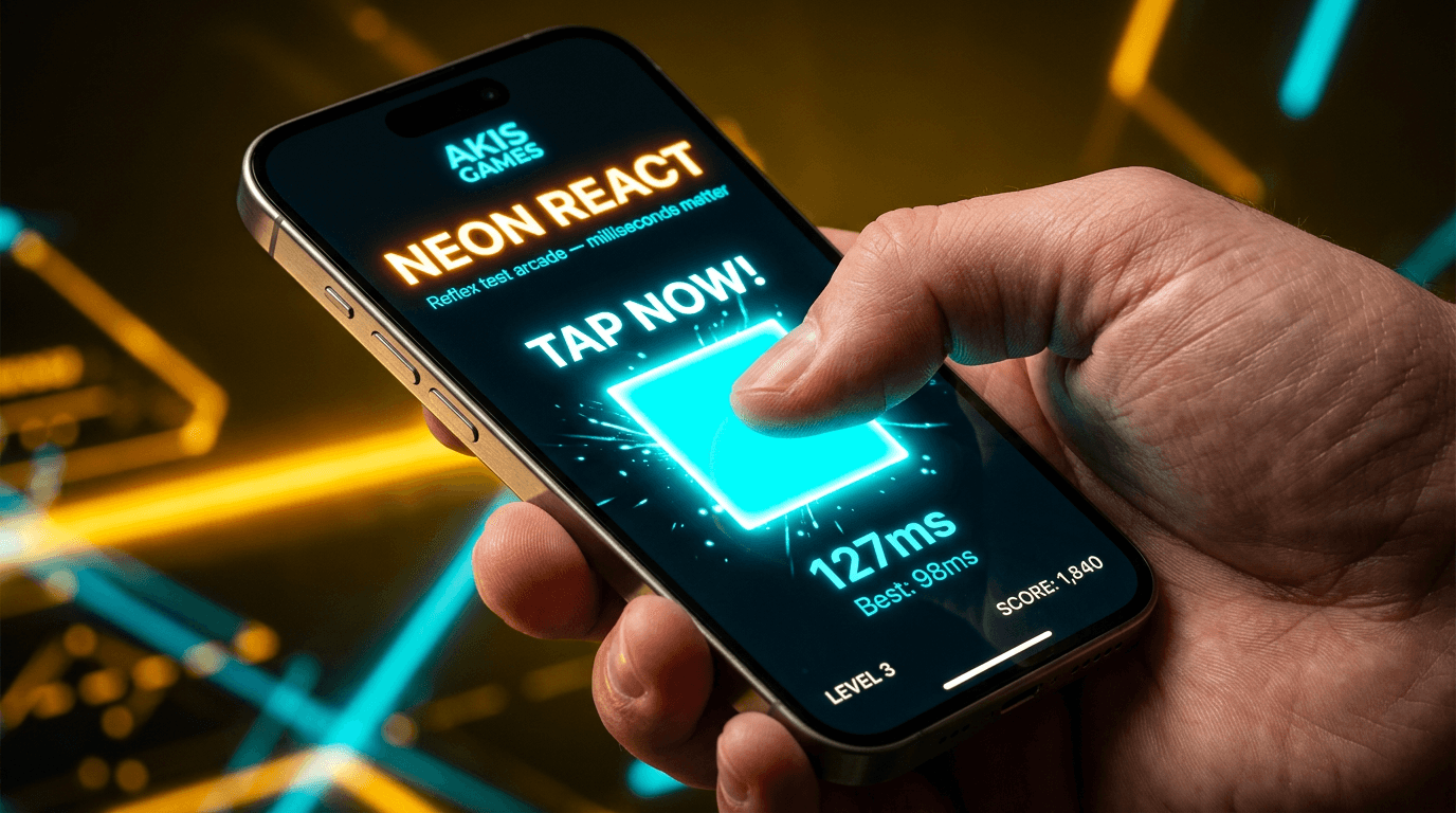 Neon React — Reflex test arcade